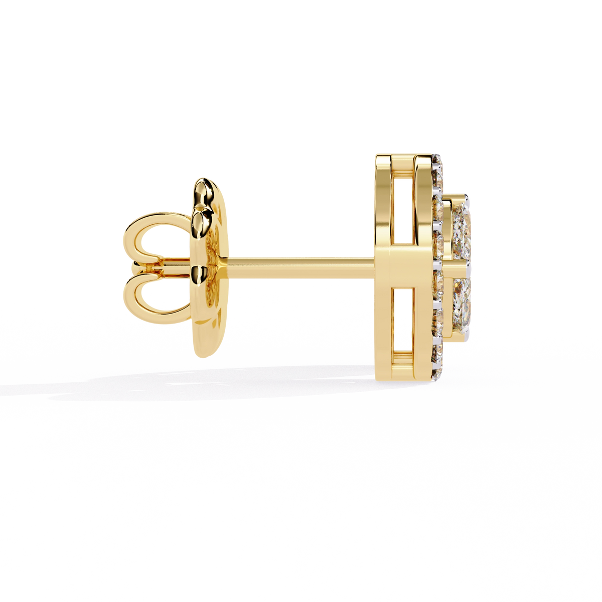 Classic Halo Diamond Stud Earrings