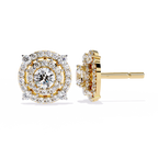 Round Halo Diamond Stud Earrings