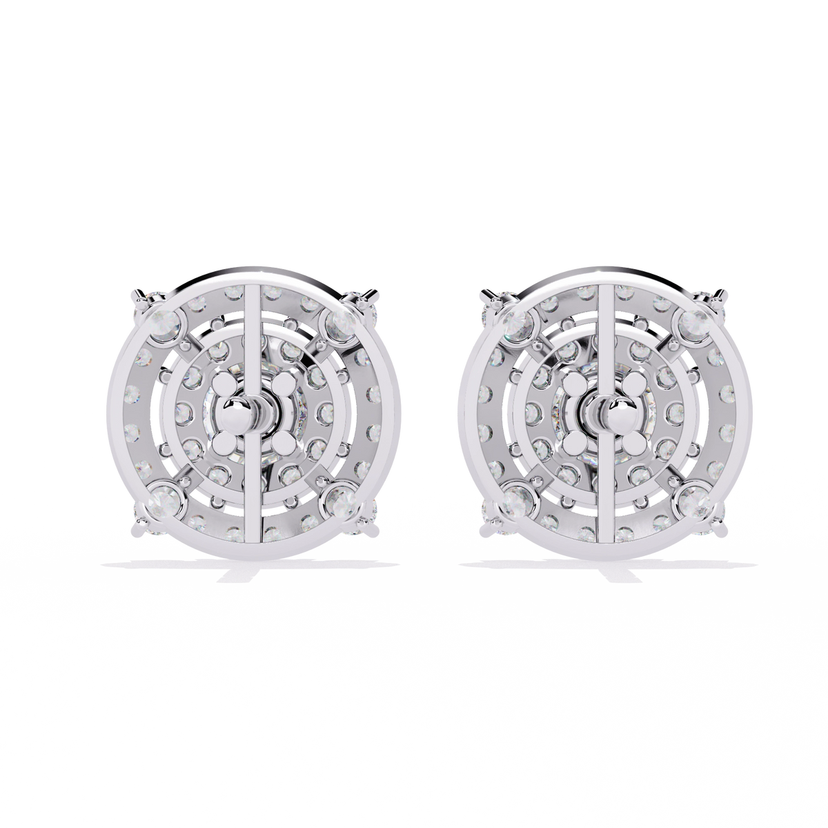 Round Halo Diamond Stud Earrings