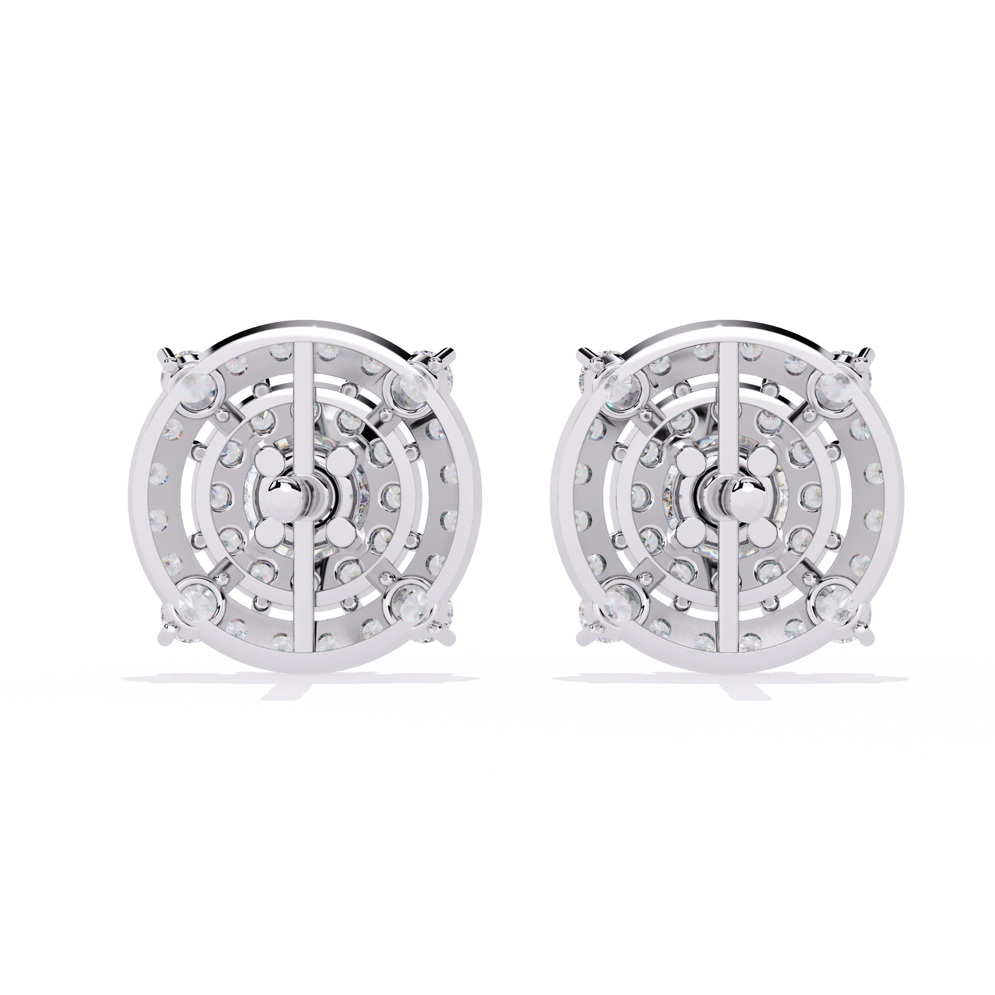 Round Halo Diamond Stud Earrings