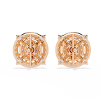 Round Halo Diamond Stud Earrings