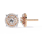 Round Halo Diamond Stud Earrings