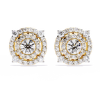 Round Halo Diamond Stud Earrings