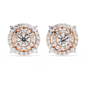 Round Halo Diamond Stud Earrings
