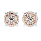 Round Halo Diamond Stud Earrings