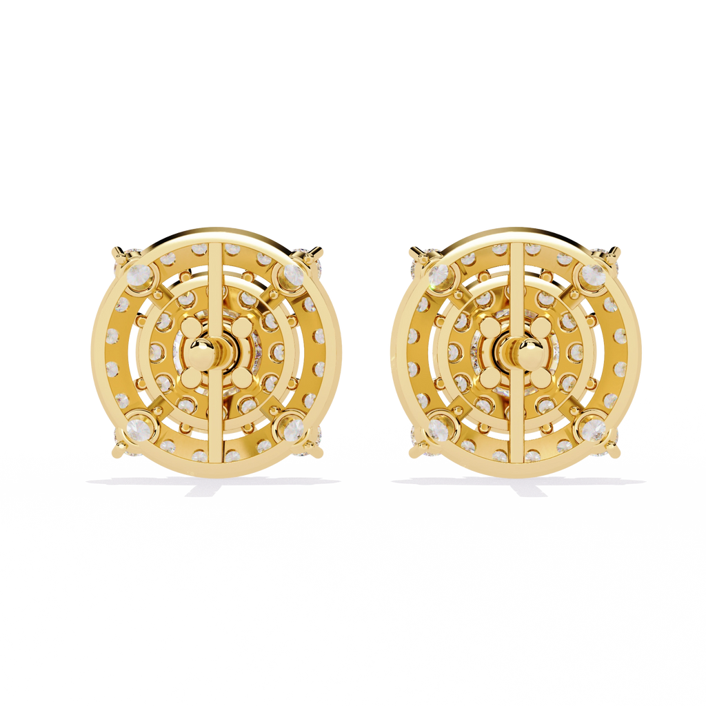 Round Halo Diamond Stud Earrings