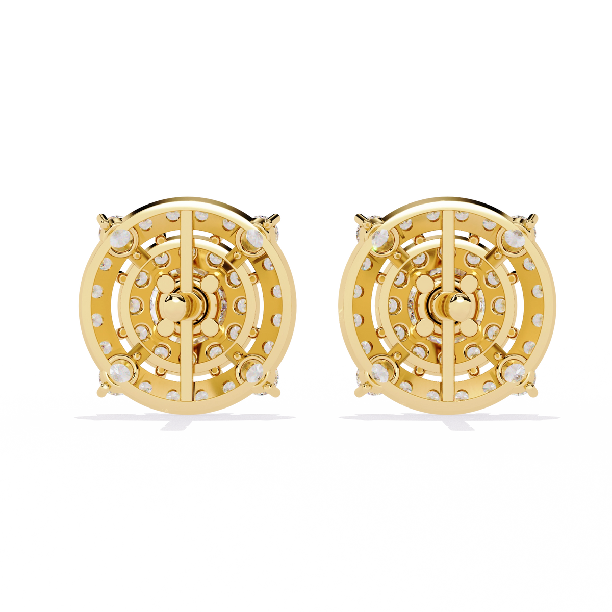 Round Halo Diamond Stud Earrings