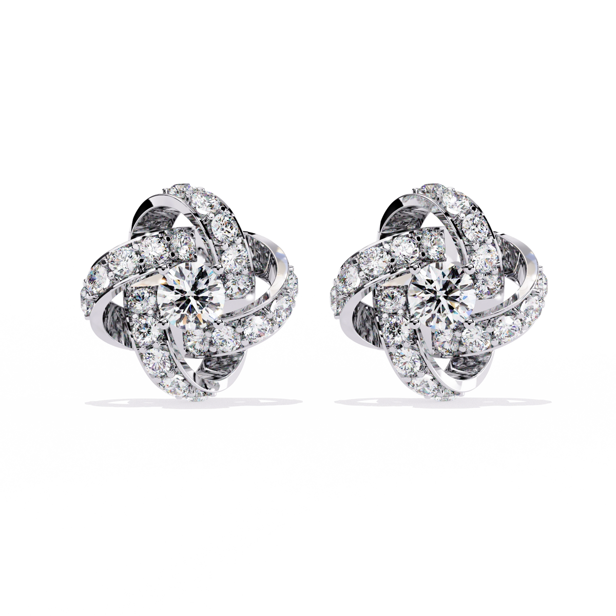 Knot Diamond Stud Earrings