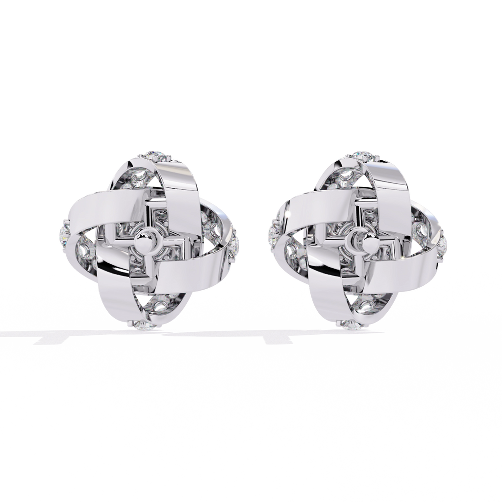 Knot Diamond Stud Earrings