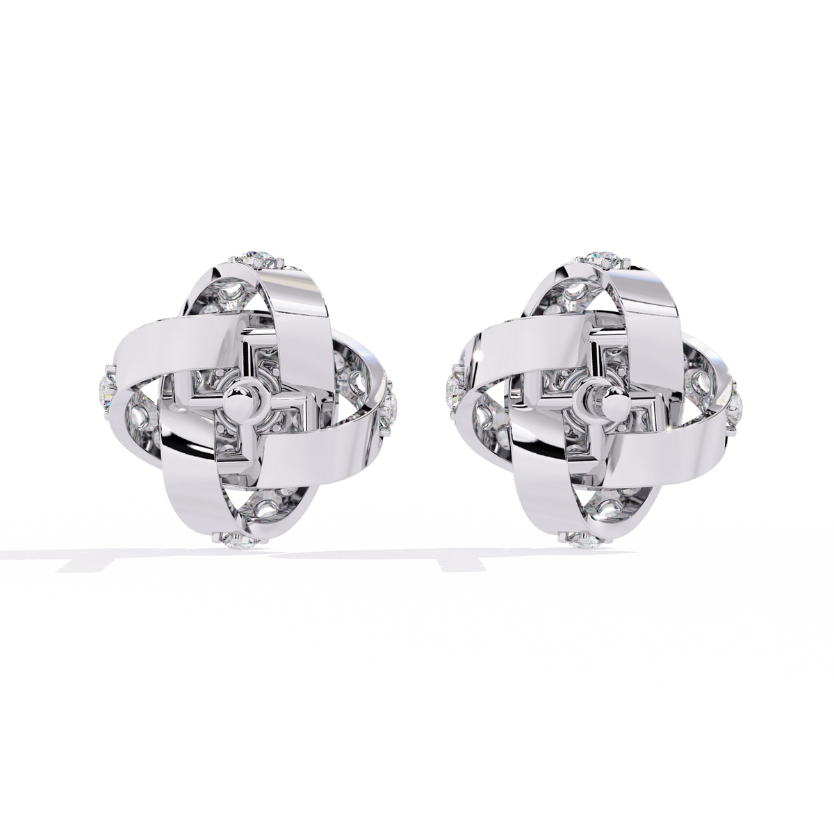 Knot Diamond Stud Earrings