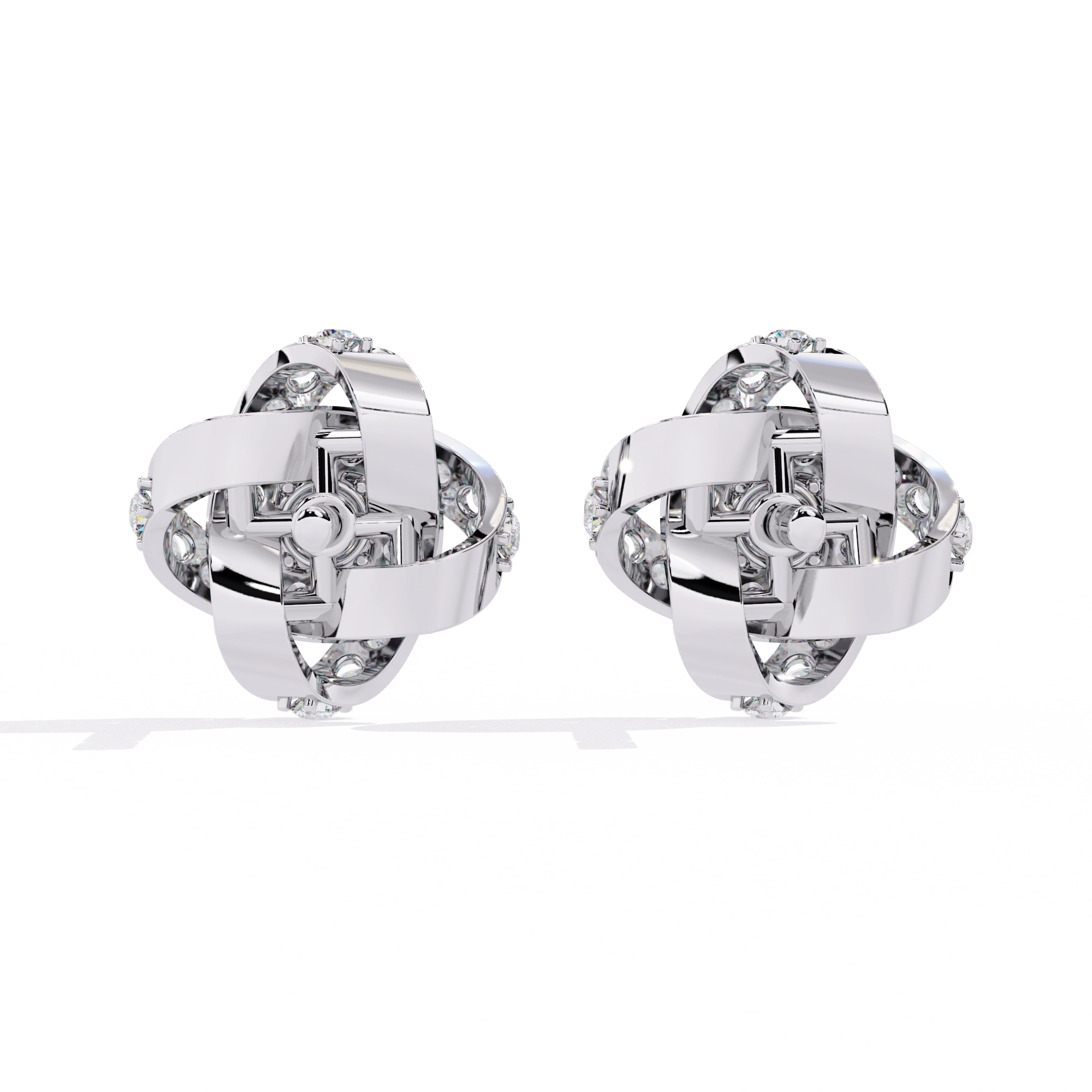 Knot Diamond Stud Earrings