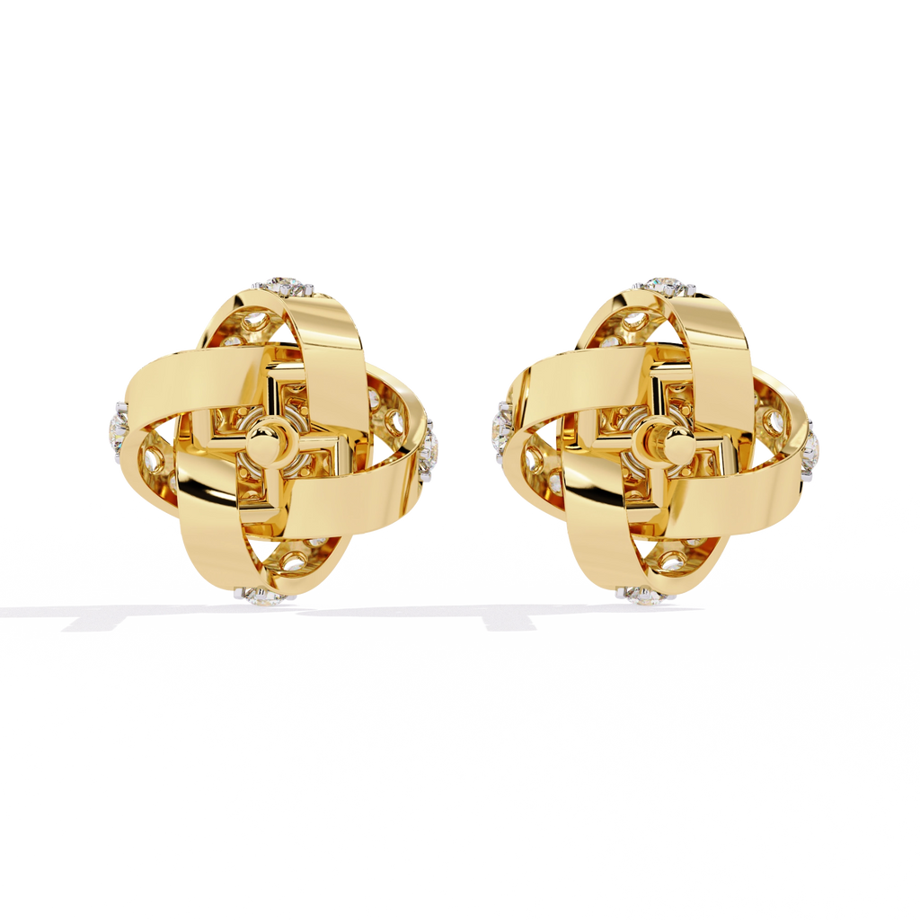 Knot Diamond Stud Earrings
