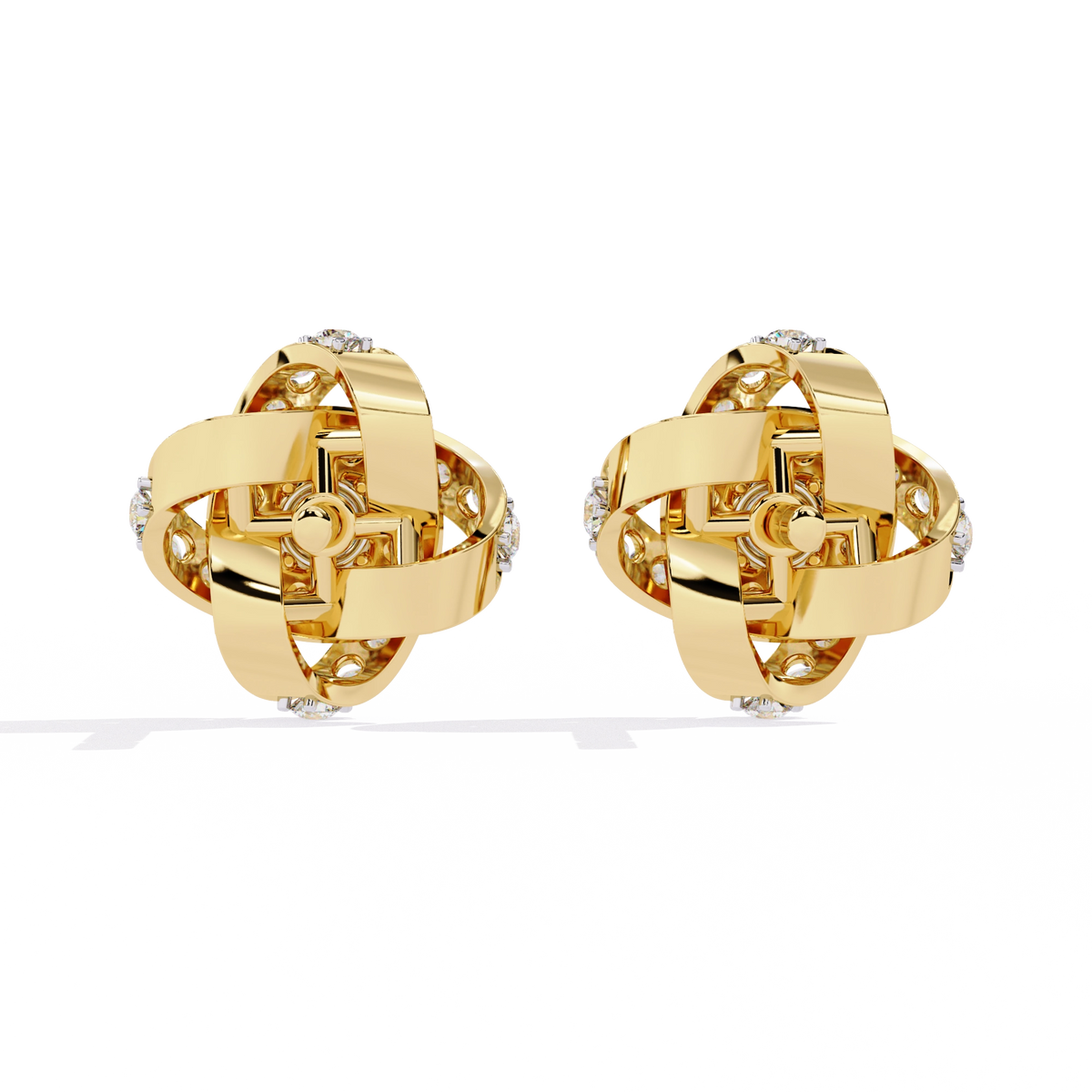 Knot Diamond Stud Earrings