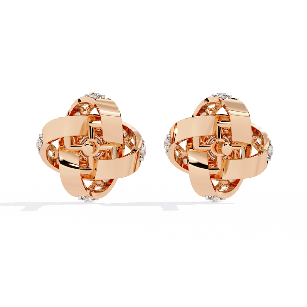 Knot Diamond Stud Earrings