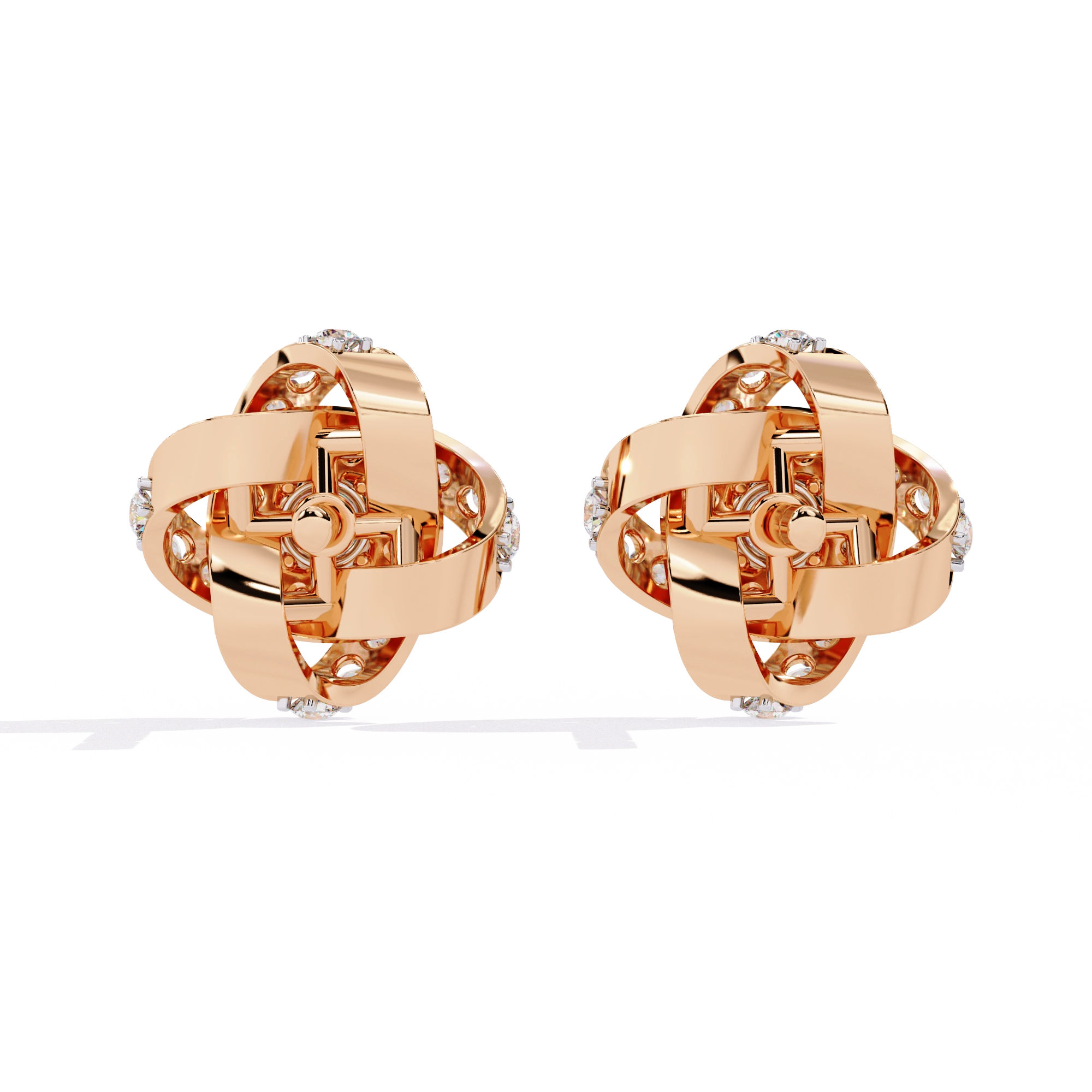Knot Diamond Stud Earrings
