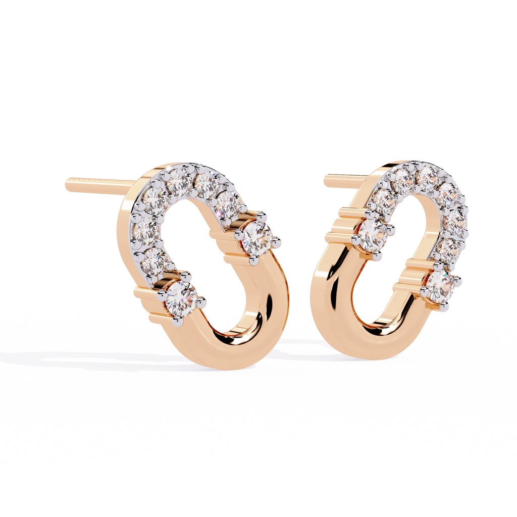 Open Hoop Diamond Earrings