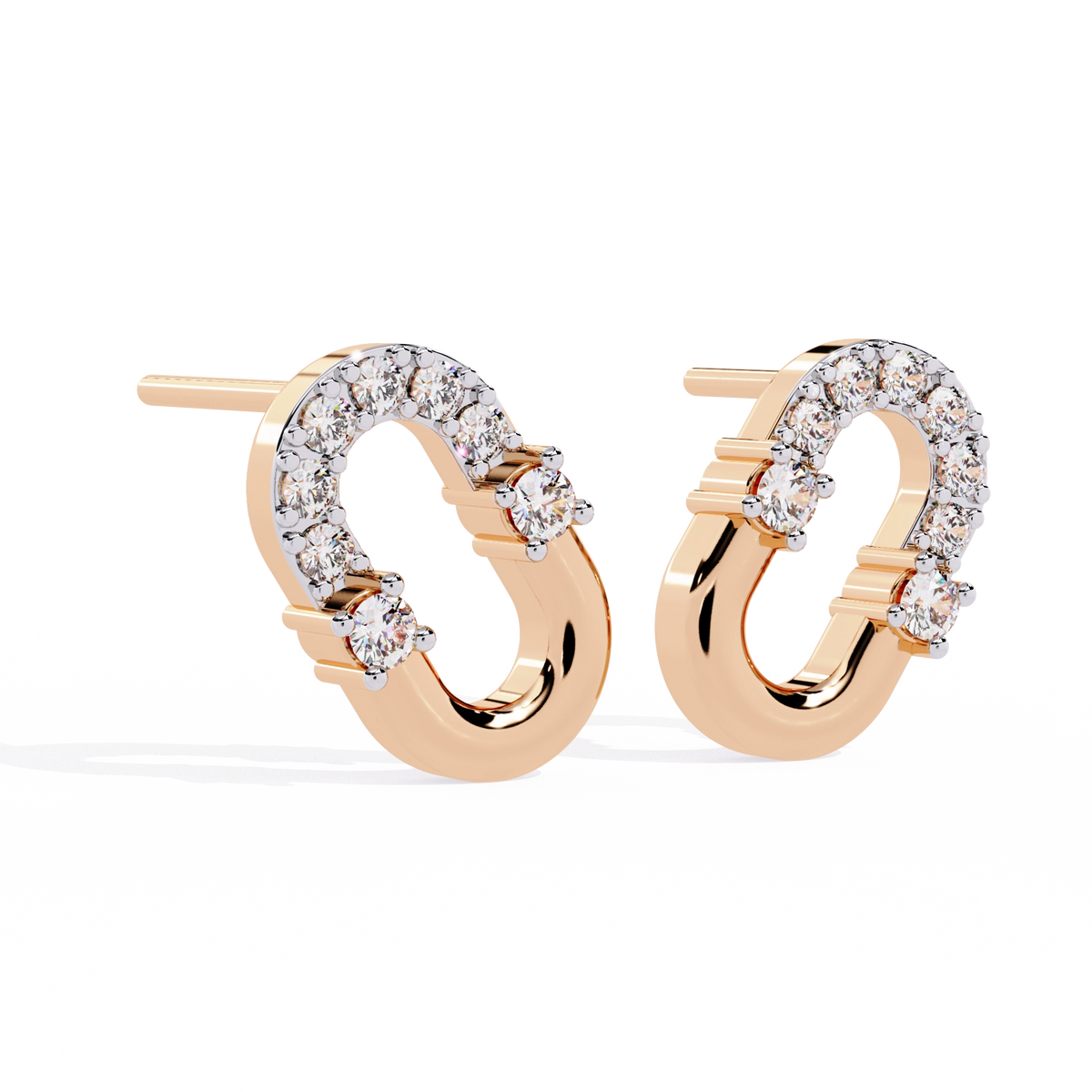 Open Hoop Diamond Earrings