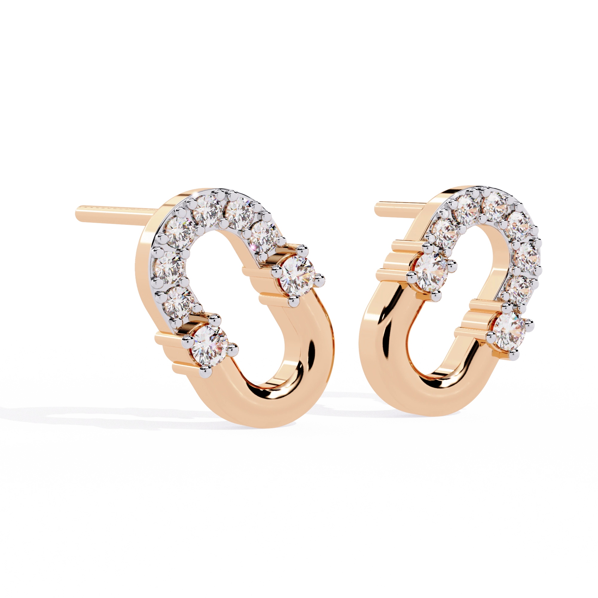Open Hoop Diamond Earrings