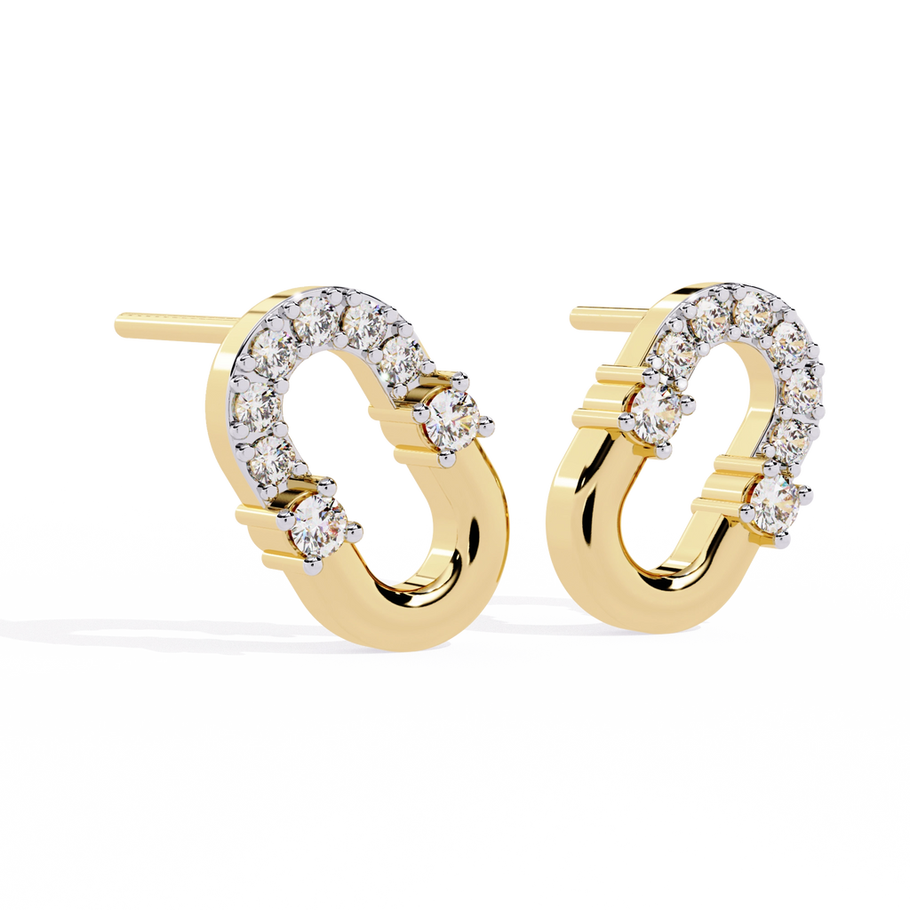 Open Hoop Diamond Earrings