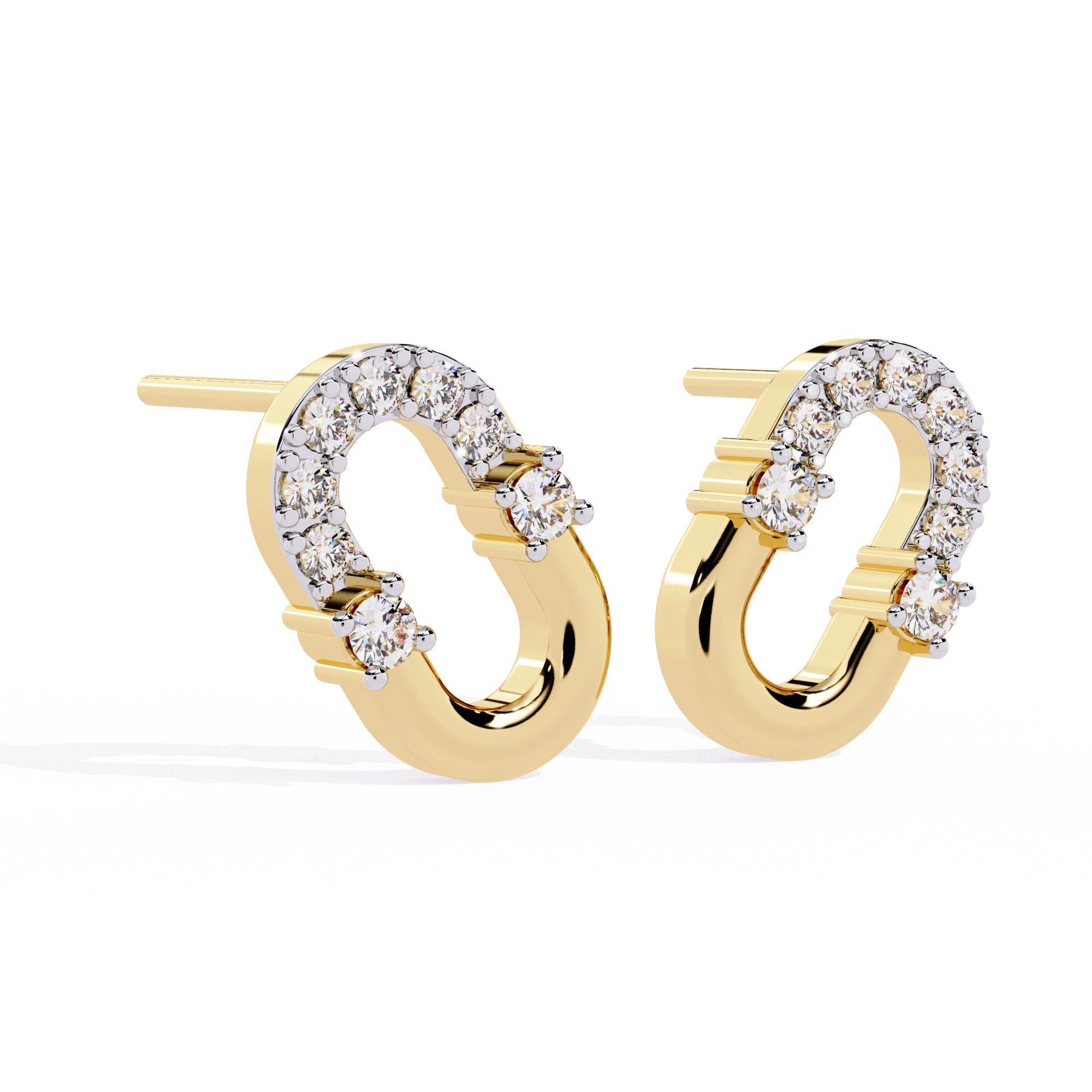 Open Hoop Diamond Earrings