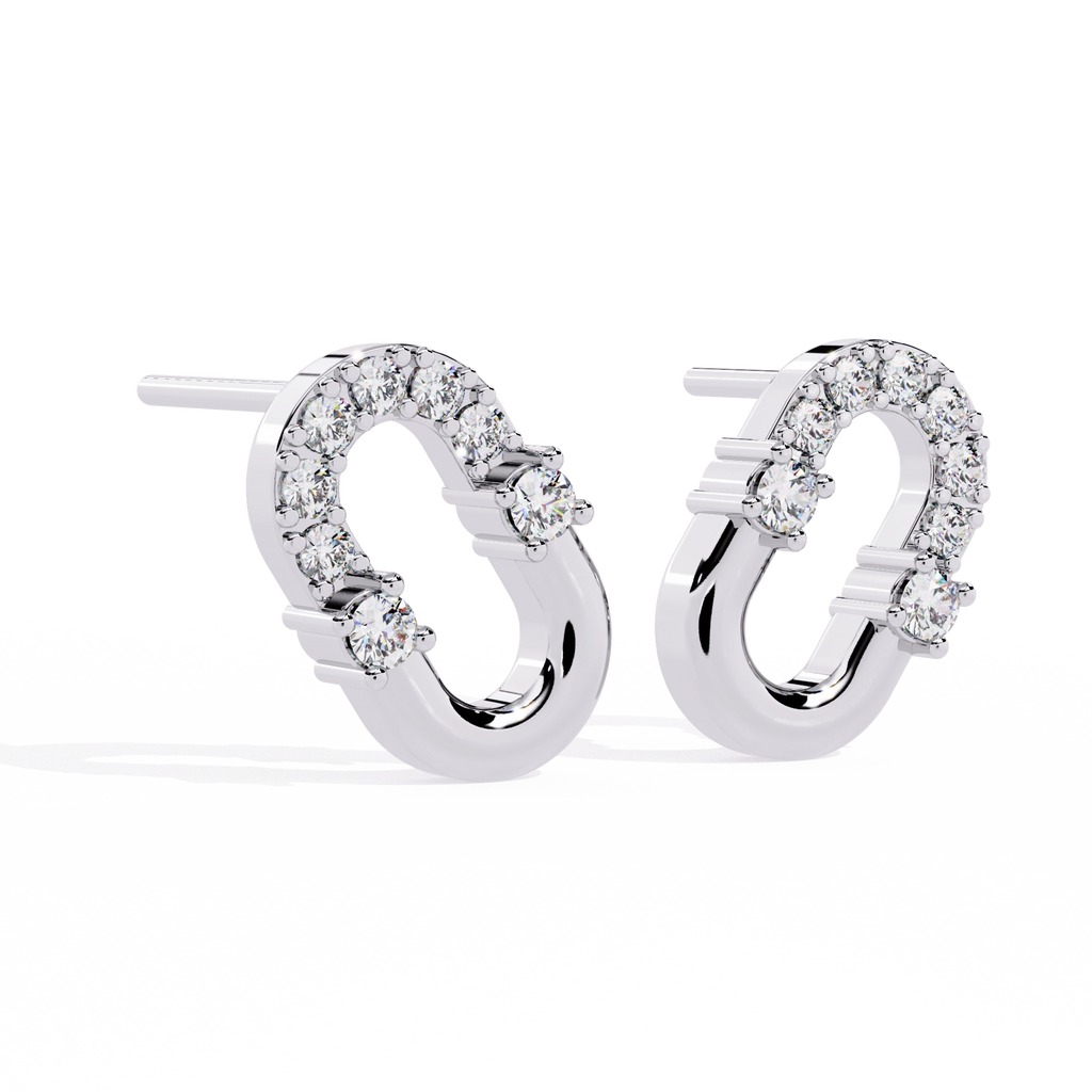 Open Hoop Diamond Earrings
