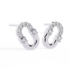 Open Hoop Diamond Earrings