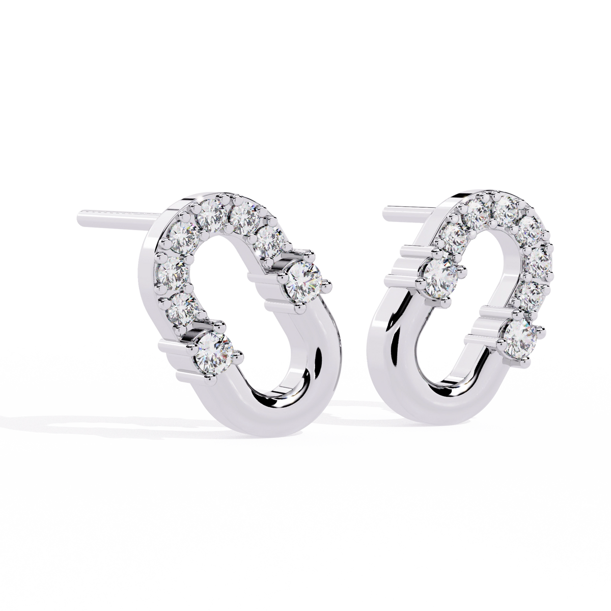 Open Hoop Diamond Earrings