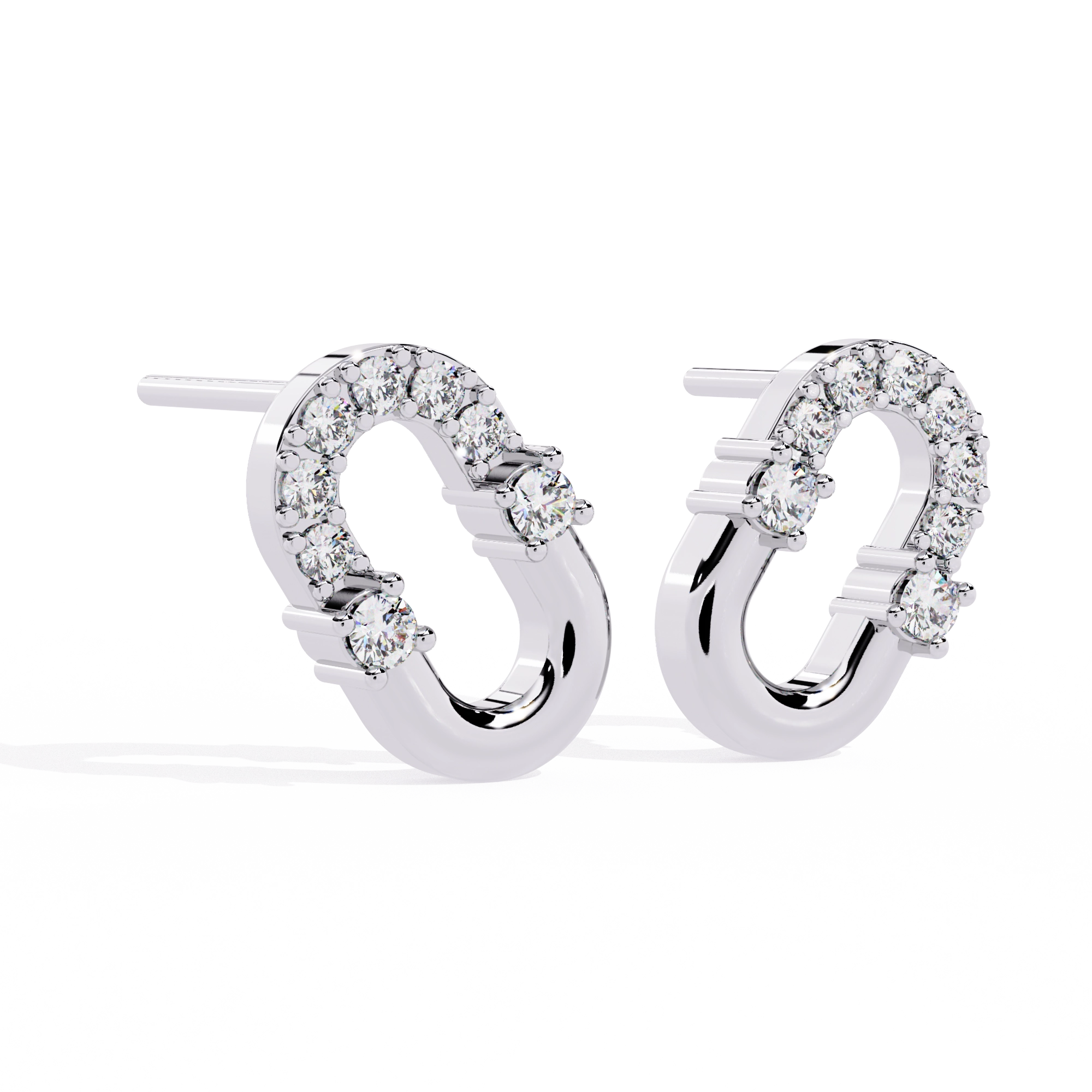 Open Hoop Diamond Earrings