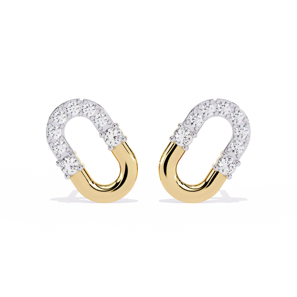 Open Hoop Diamond Earrings