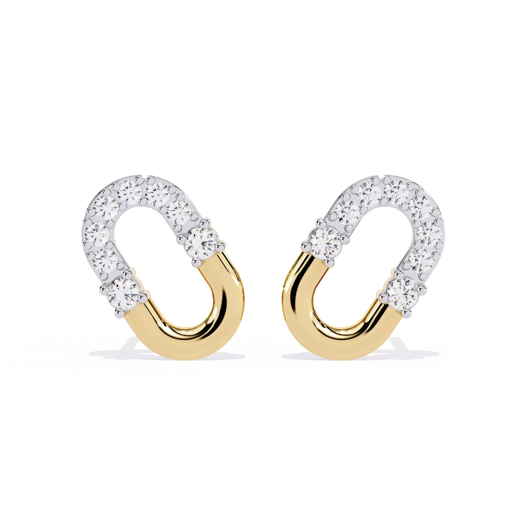 Open Hoop Diamond Earrings