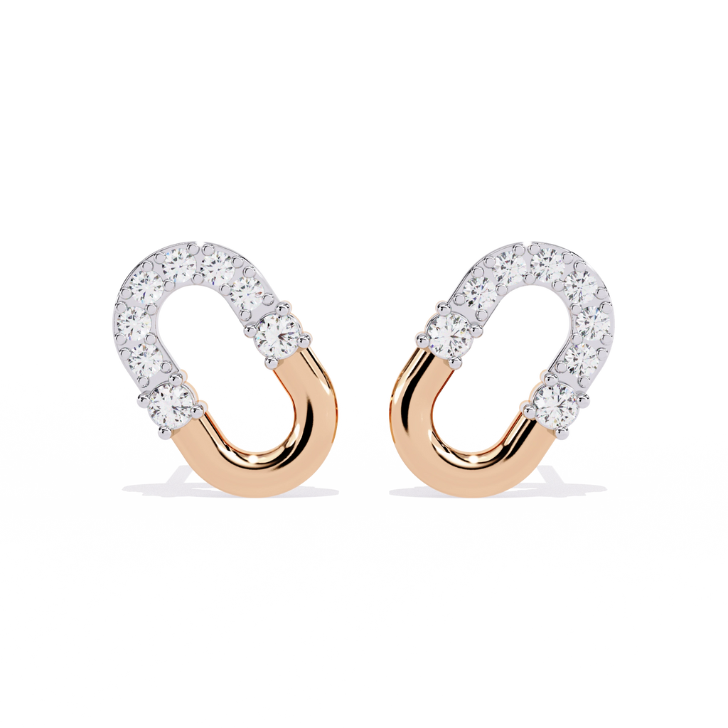 Open Hoop Diamond Earrings