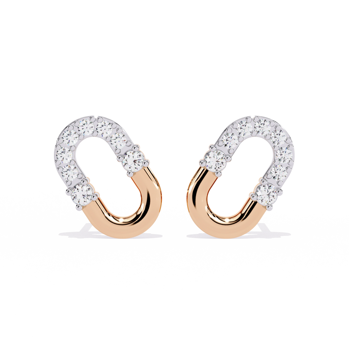 Open Hoop Diamond Earrings