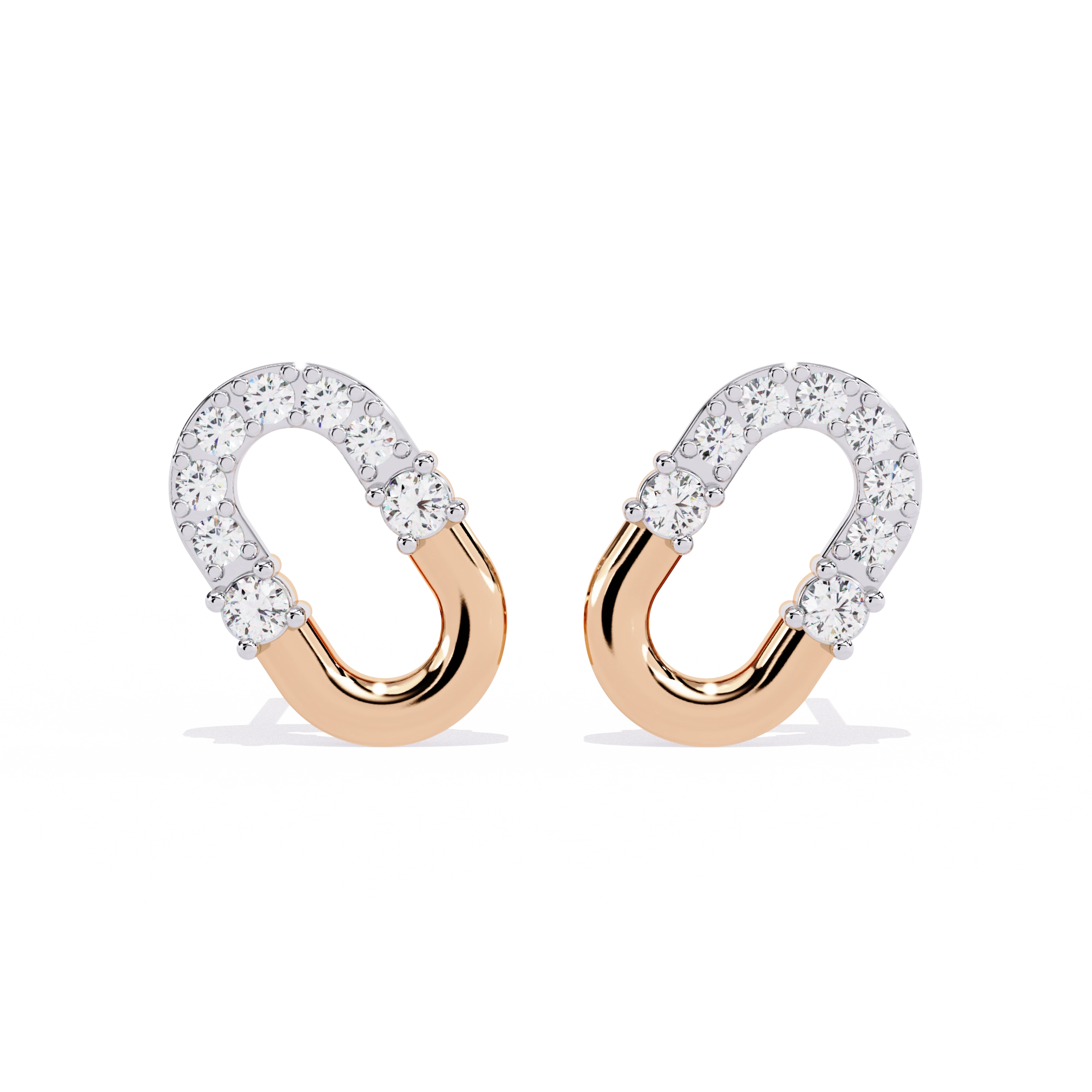 Open Hoop Diamond Earrings