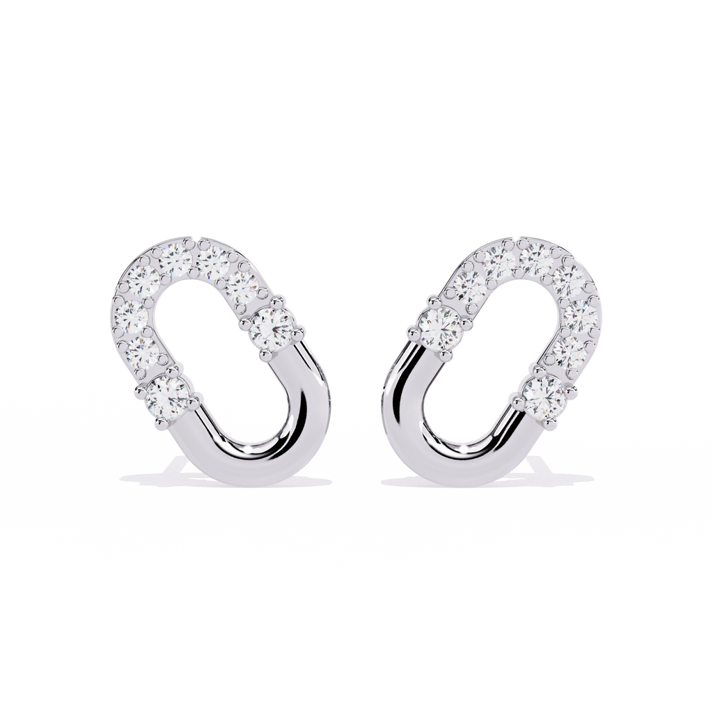Open Hoop Diamond Earrings