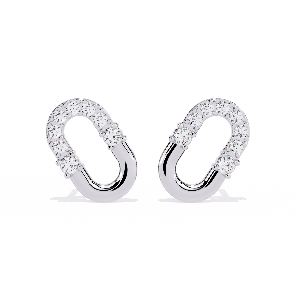 Open Hoop Diamond Earrings