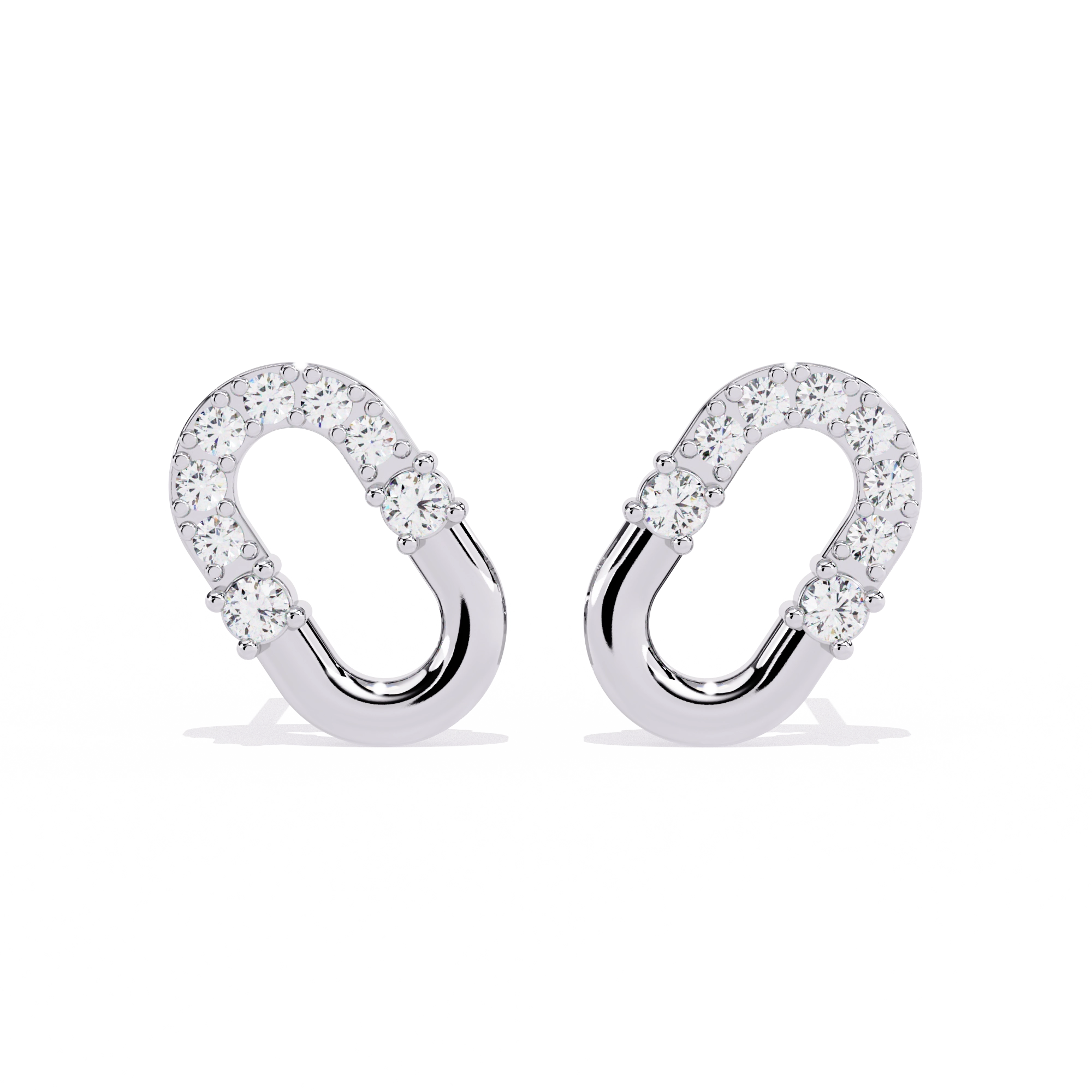 Open Hoop Diamond Earrings
