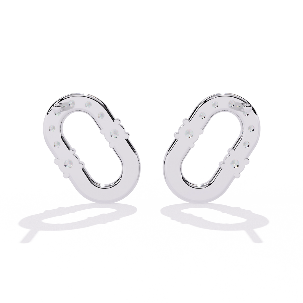 Open Hoop Diamond Earrings