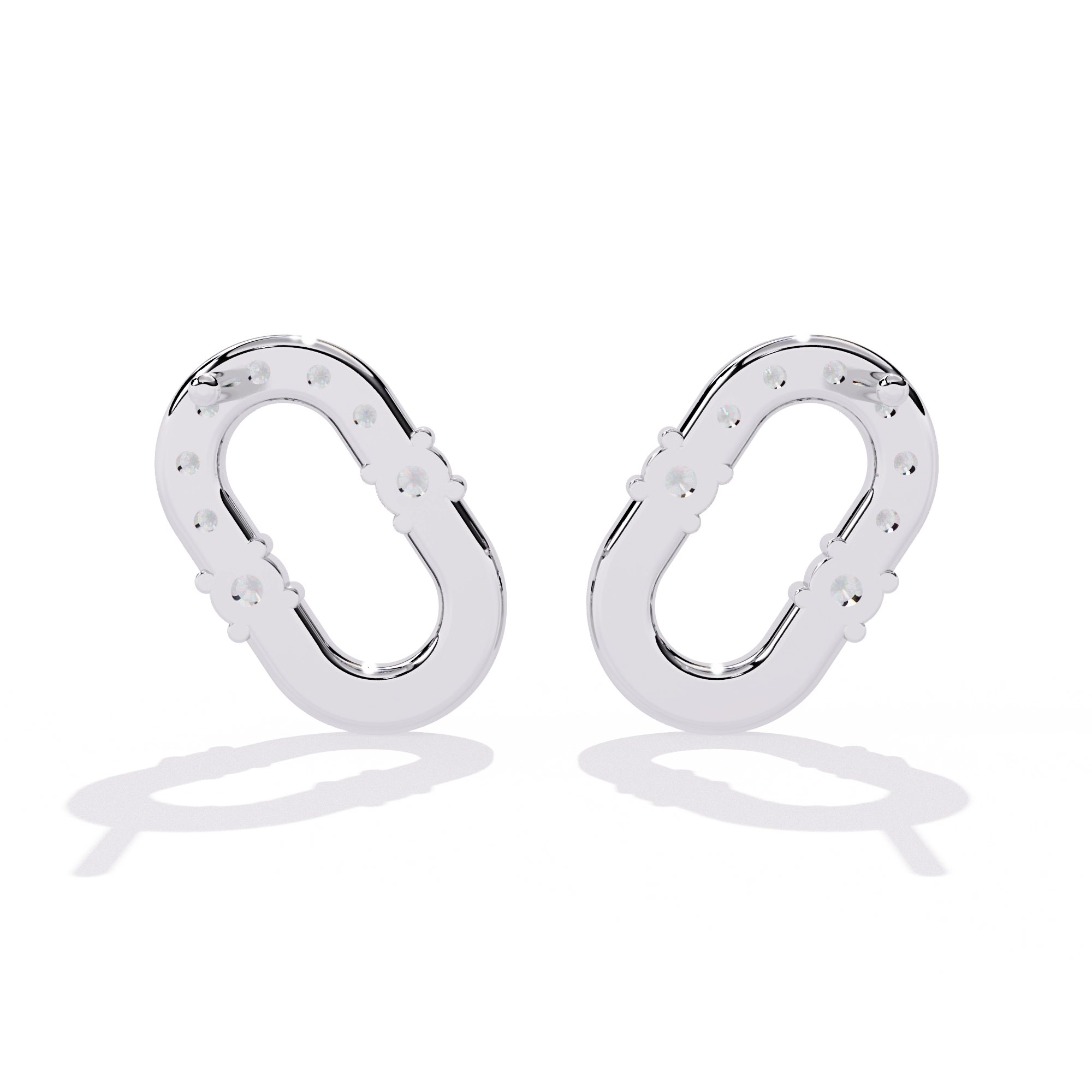 Open Hoop Diamond Earrings