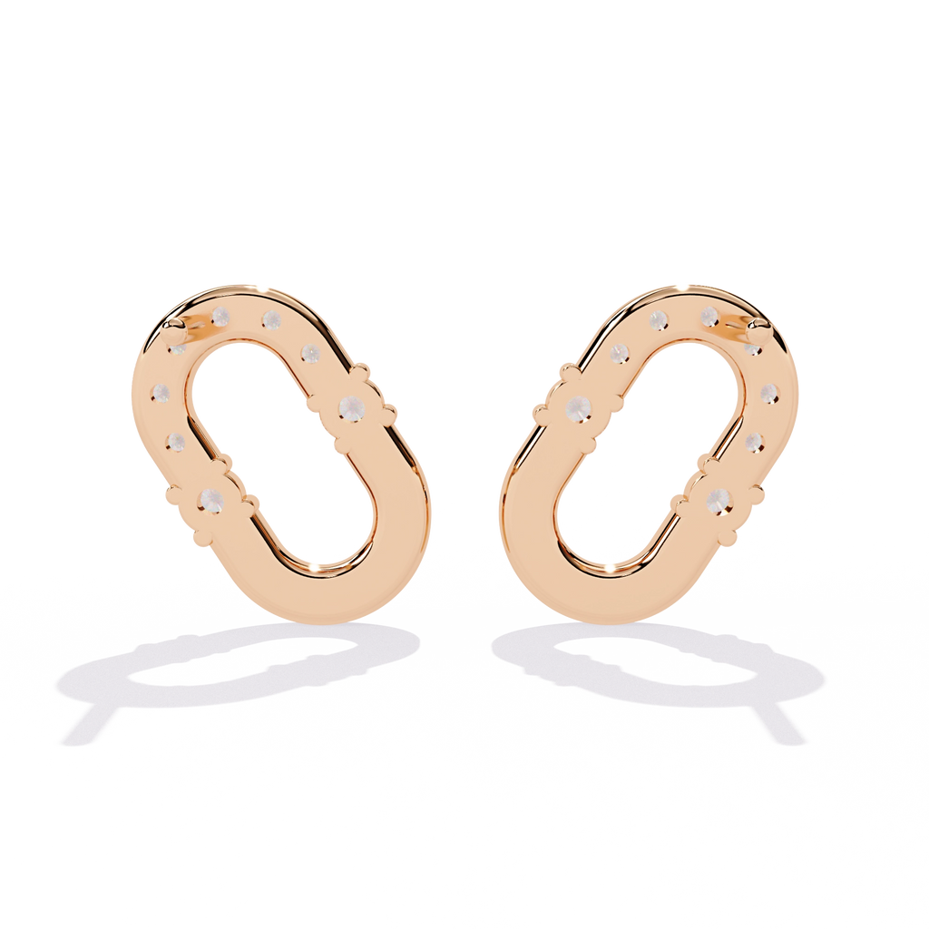 Open Hoop Diamond Earrings
