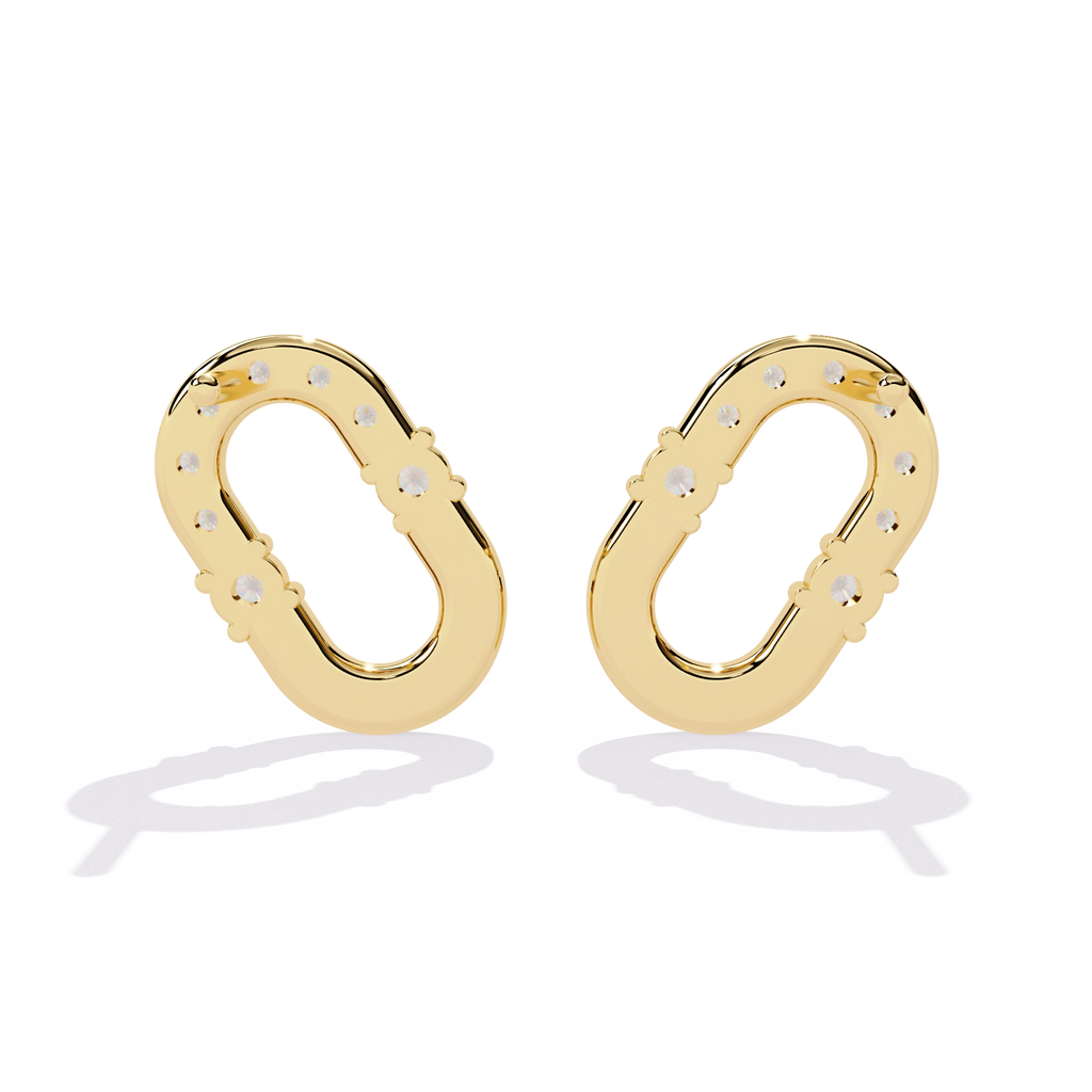 Open Hoop Diamond Earrings