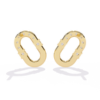 Open Hoop Diamond Earrings