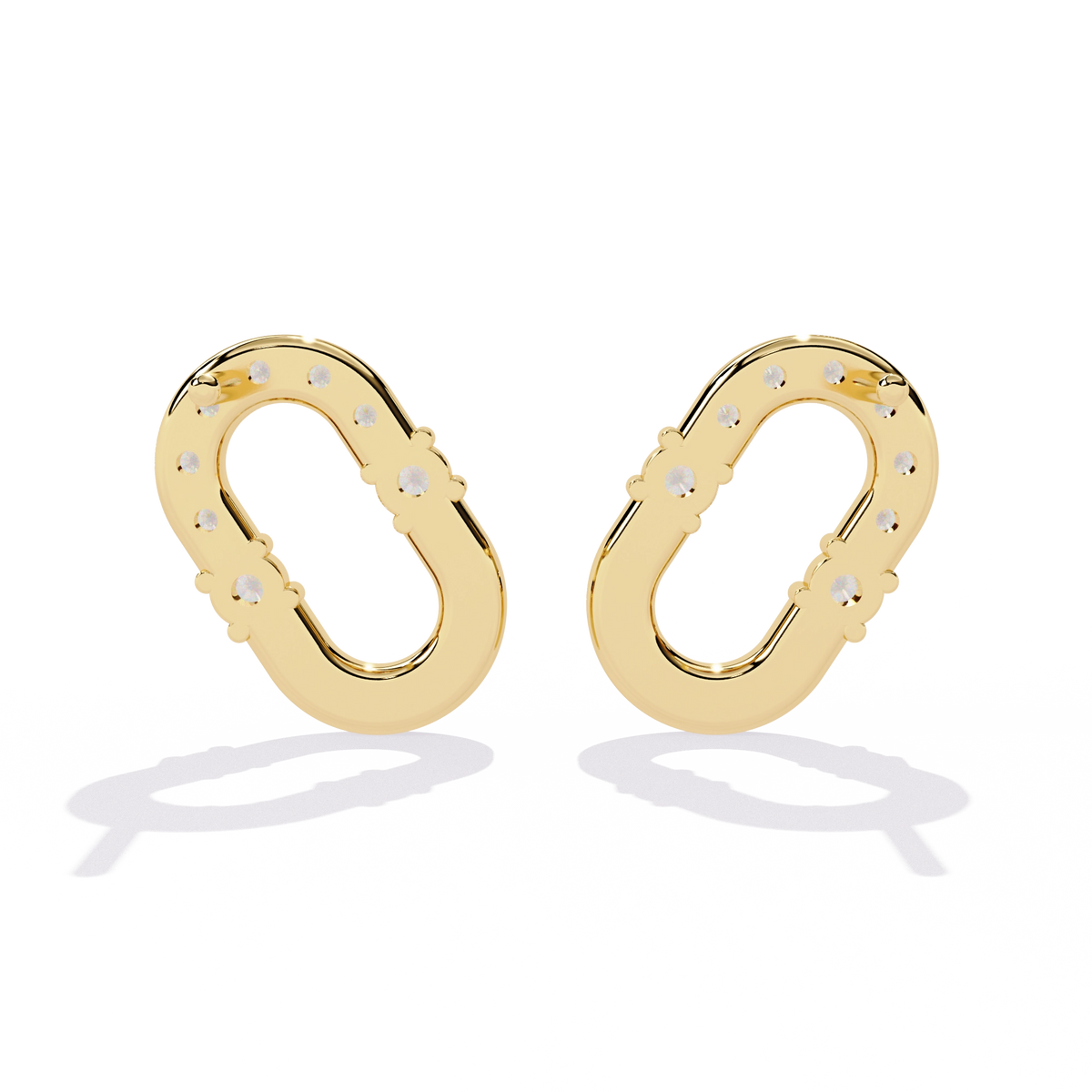 Open Hoop Diamond Earrings