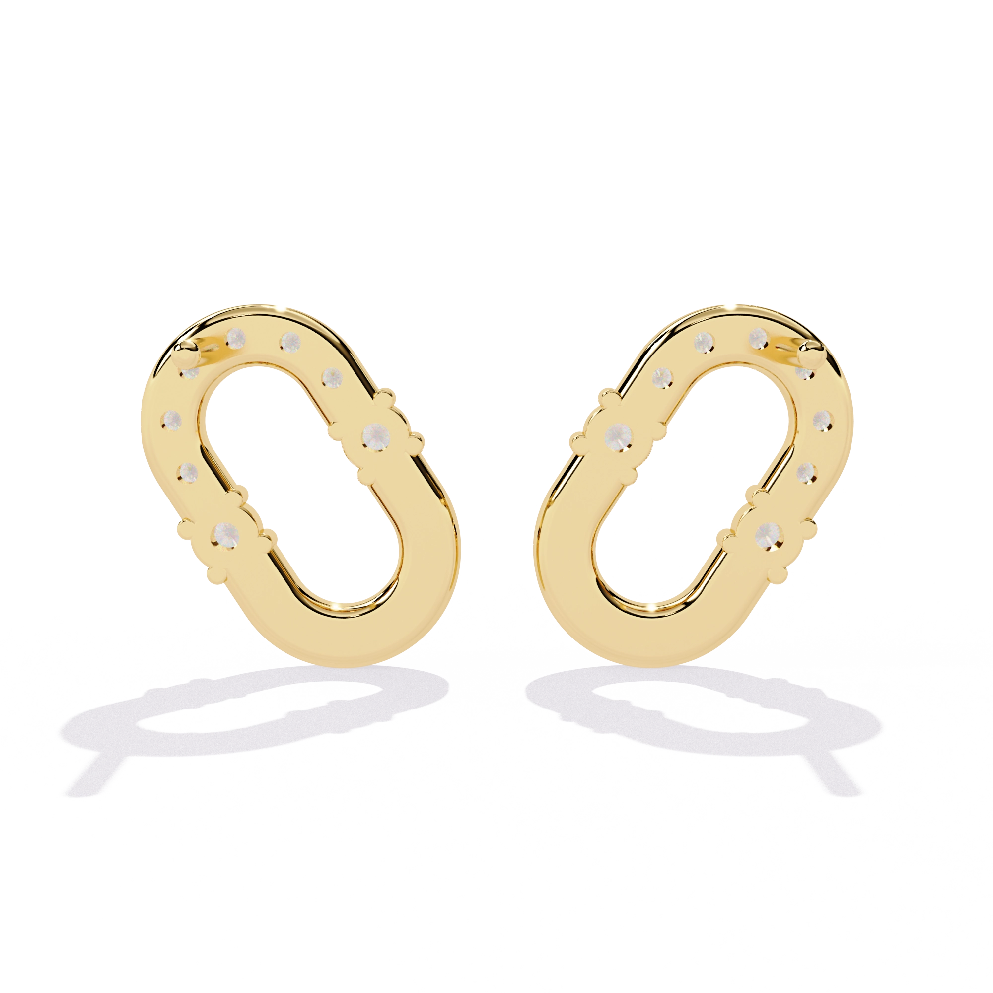 Open Hoop Diamond Earrings