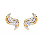 Swirl Diamond Stud Earrings