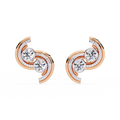 Swirl Diamond Stud Earrings