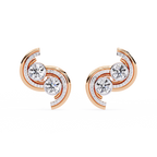Swirl Diamond Stud Earrings