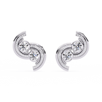 Swirl Diamond Stud Earrings