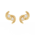Swirl Diamond Stud Earrings