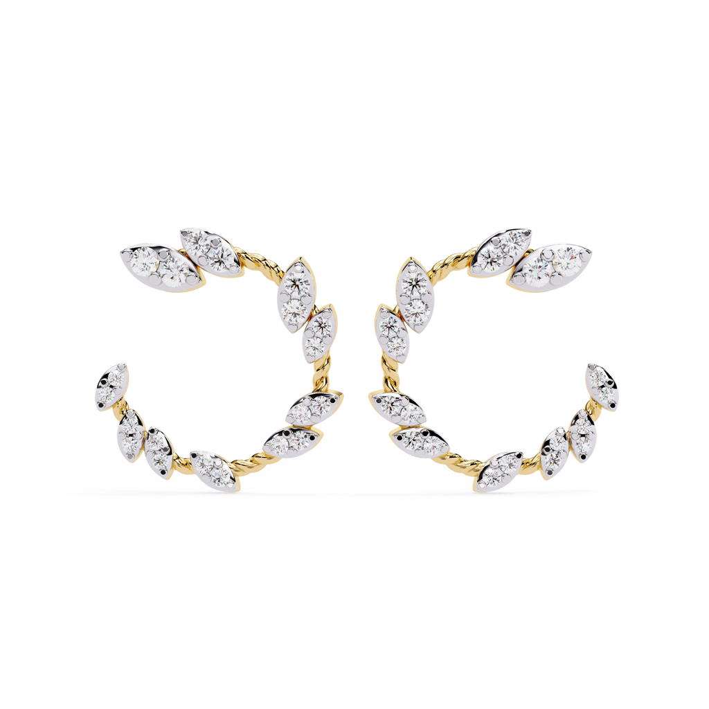 Marquise Diamond Hoop Earrings