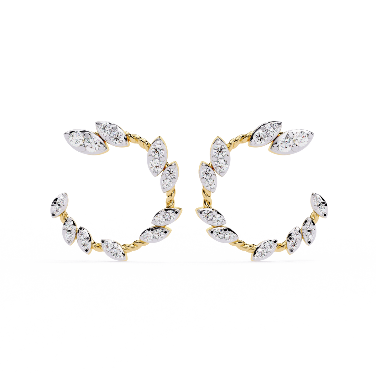 Marquise Diamond Hoop Earrings
